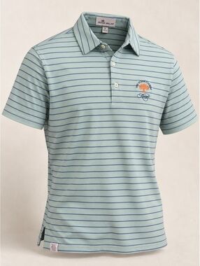 Peter Millar The Ocean Course Kiawah Golf Striped Polo Cotton Stretch Exclusive
